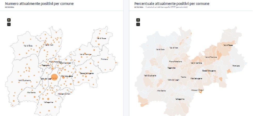 Coronavirus in Trentino, 22 i Comuni Covid-free